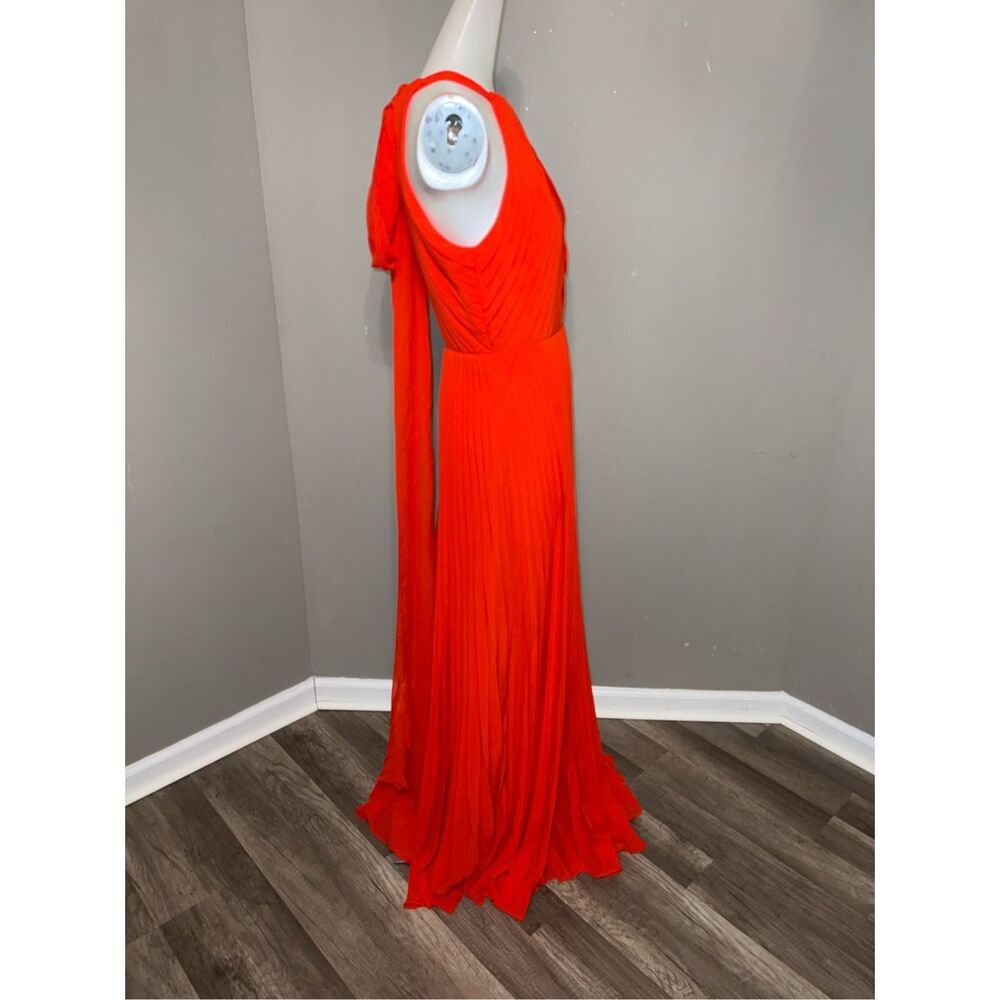 NWT ML MONIQUE LHUILLIER Sleeveless Pleated Chiffon Dress US 4 $695 - Picture 8 of 11